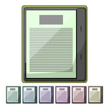 Computer ebook reader cartoon vector graphic イラスト素材