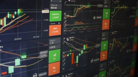 Computer With Economy Trading Chart Diag 