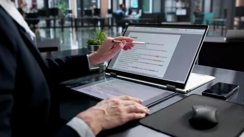Computer Editing Software For Proofreading And Reviewing Grammar Stock Footage 330251729