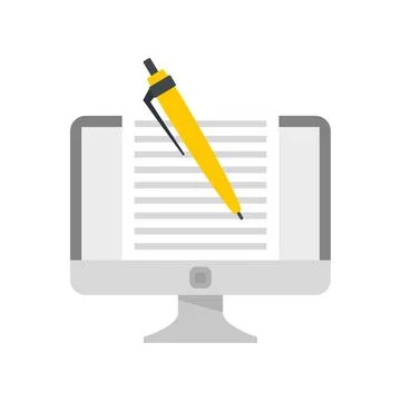 Computer editor icon flat isolated Illustrazione stock