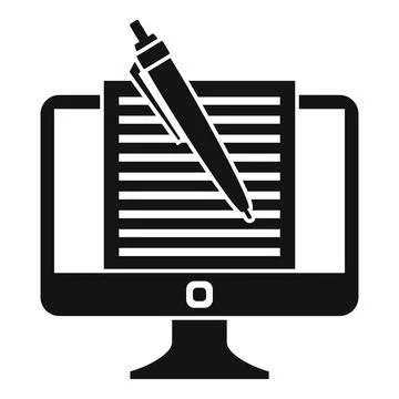 Computer editor icon, simple style イラスト素材
