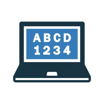 Computer, education, e learning, online study icon Stock Illustration