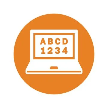 Computer, education, e learning, online study vector icon 스톡 일러스트