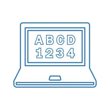 Computer, education, e learning, online study outline icon Stock Illustration