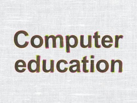 Computer Education on fabric background イラスト素材