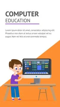 Computer Education Platform. Mobile Web Seminar. Stock Illustration