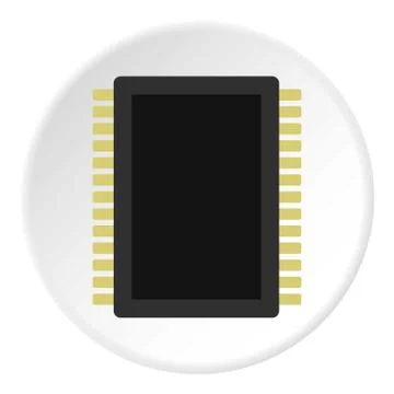 Computer electronic circuit board icon circle Illustrazione stock