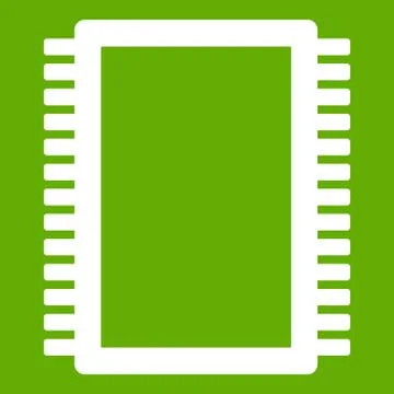 Computer electronic circuit board icon green Illustrazione stock