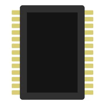 Computer electronic circuit board icon isolated Illustrazione stock