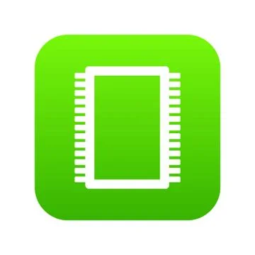 Computer electronic circuit board icon digital green イラスト素材