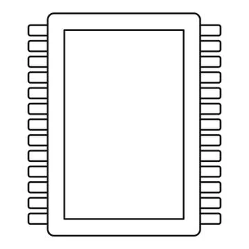 Computer electronic circuit board icon outline イラスト素材