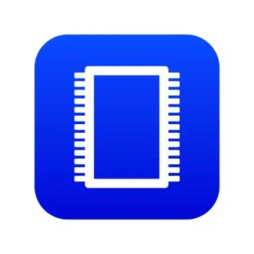 Computer electronic circuit board icon digital blue イラスト素材