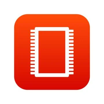 Computer electronic circuit board icon digital red 스톡 일러스트