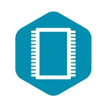 Computer electronic circuit board icon simple Illustrazione stock