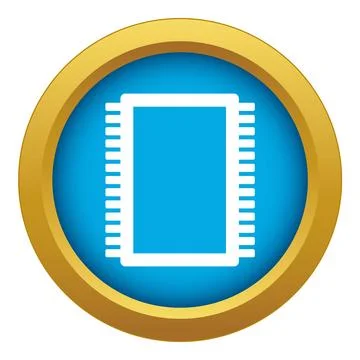 Computer electronic circuit board icon blue isolated 스톡 일러스트