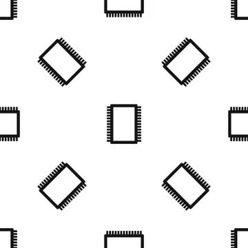 Computer electronic circuit board pattern seamless black Illustrazione stock