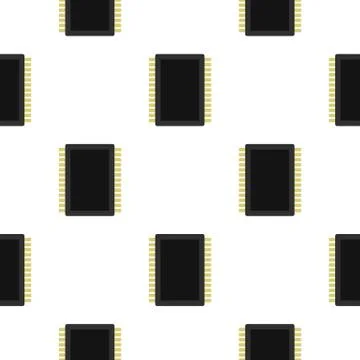 Computer electronic circuit board pattern flat Illustrazione stock