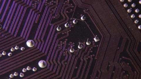 Computer electronic motherboard close-up elements. Macro shot. Stock-Footage 170692277