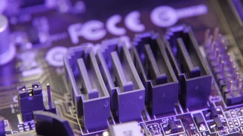 Computer electronic motherboard close-up elements. Macro shot. Stock-Footage 170692415
