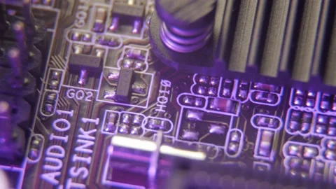 Computer electronic motherboard close-up elements. Macro shot. Stock-Footage 170693009