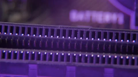 Computer electronic motherboard close-up elements. Macro shot. Stock-Footage 170693079