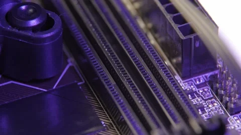 Computer electronic motherboard close-up elements. Macro shot. Stock-Footage 170693465