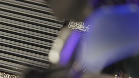 Computer electronic motherboard close-up elements. Macro shot. Stock-Footage 170694009
