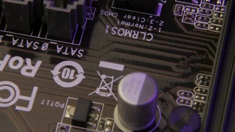 Computer electronic motherboard close-up elements. Macro shot. Stock-Footage 170694109