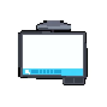 Computer electronic whiteboard pixel art vector illustration Illustrazione stock