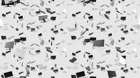 Computer electronics loop tile Falling with alpha channel. This is a looping 库存影片 304577485