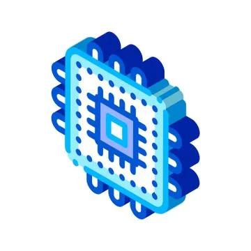 Computer Element Processor isometric icon vector illustration 스톡 일러스트