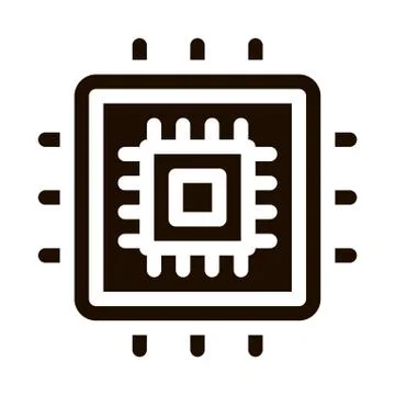 Computer Element Processor Vector Icon Stock Illustration