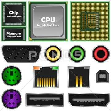 Computer elements Stock Illustration