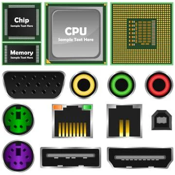 Computer elements Illustrazione stock