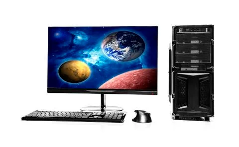 Computer. Elements of this image furnished by NASA. Stock Photos