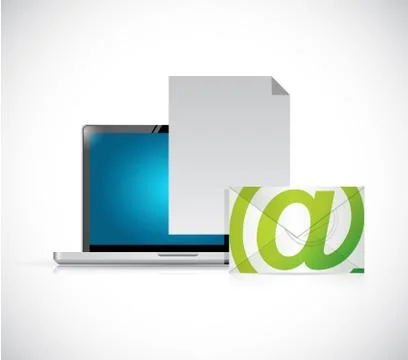 Computer email and document illustration design Ilustración de archivo