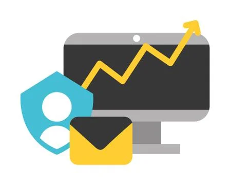 Computer email avatar protection system data security Stock Illustration