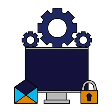 Computer email security settings Stockillustratie