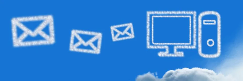 Computer emails Cloud Icons with sky Foto stock
