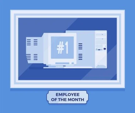 Computer employee of the month winner Stock Illustration