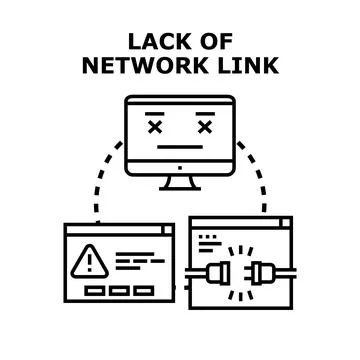 Computer encountering network lack connection problem Stock-Illustration
