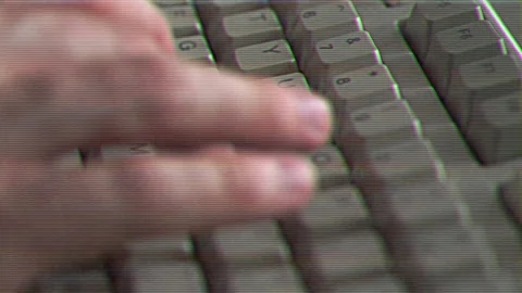 Computer engineer developer is working on old vintage computer 1990s. Antique Stock Footage 251077522