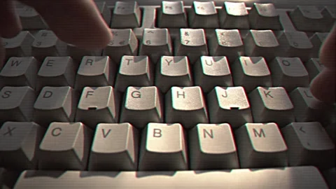 Computer engineer developer is working on old vintage computer 1990s. Antique Stock Footage 311650696