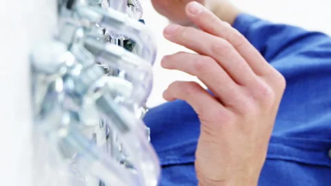 Computer engineer repairing computer motherboard Video stock 300747020
