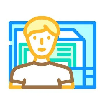 Computer engineer worker color icon vector illustration Illustrazione stock