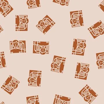 Computer engineer worker glyph vector seamless pattern Illustrazione stock