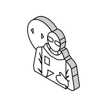 Computer engineer worker isometric icon vector illustration Stock Illustration