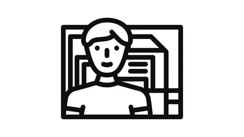 Computer engineer worker line icon animation Stock Footage 326765817