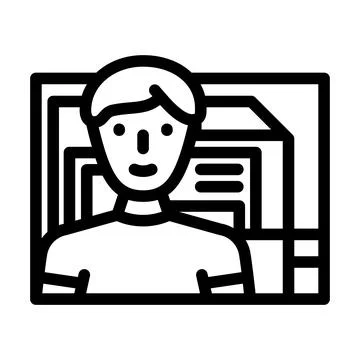 Computer engineer worker line icon vector illustration Illustrazione stock