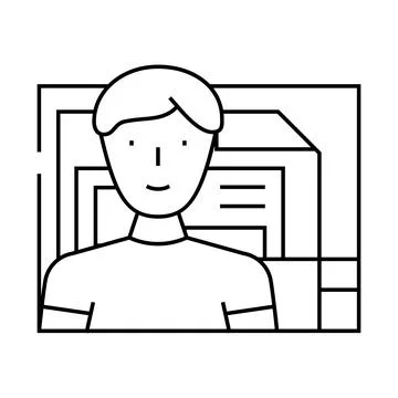 Computer engineer worker line icon vector illustration Illustrazione stock